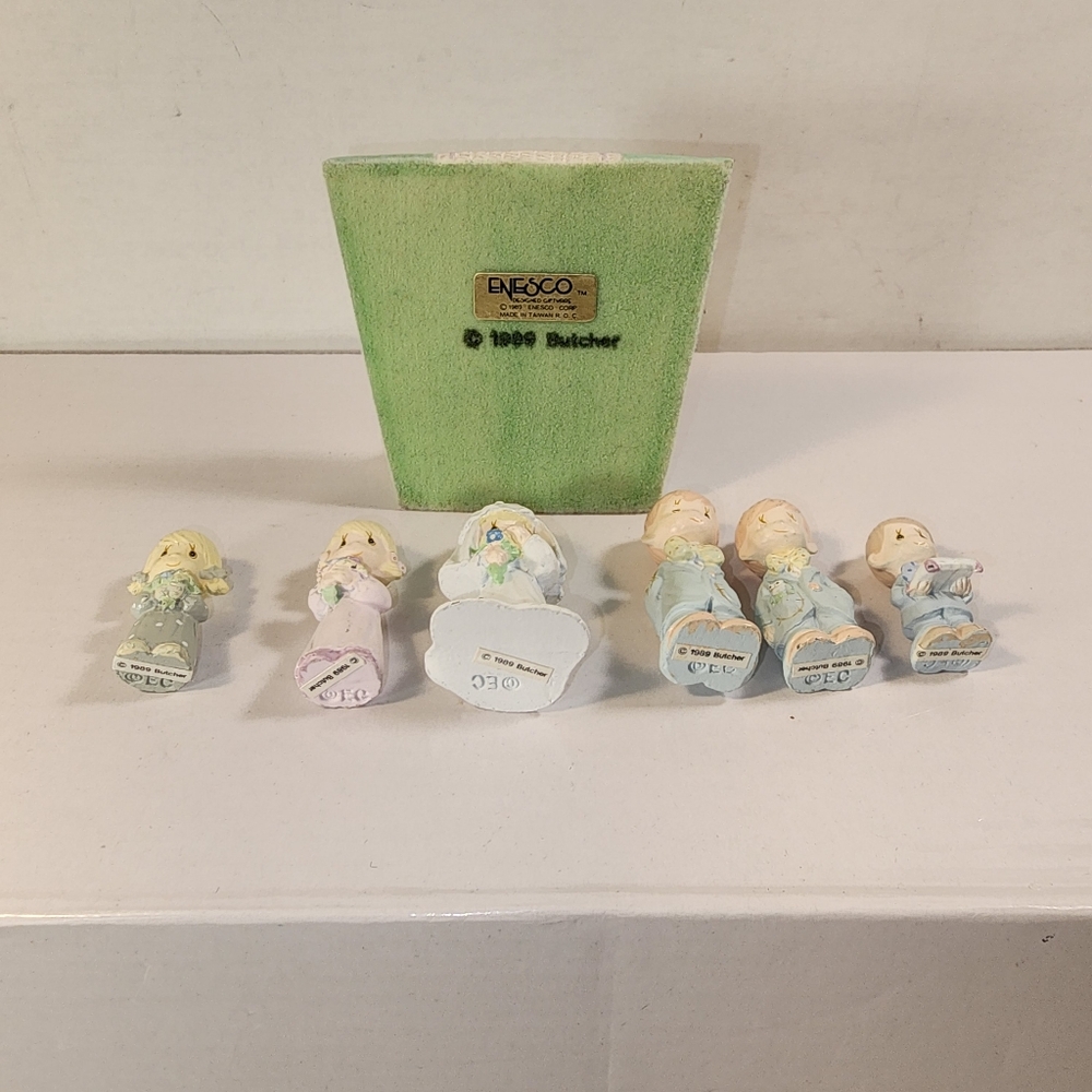 1989 Enesco Precious Moments Mini Pewter Wedding Party Set. - Picture 7 of 16